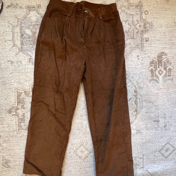 Womens Corduroy Pants Casual High Waisted Straight Leg Vintage Trousers for Wome - Picture 3 of 3